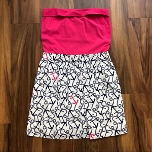 Lilly Pulitzer Pink and Blue Strapless Sundress